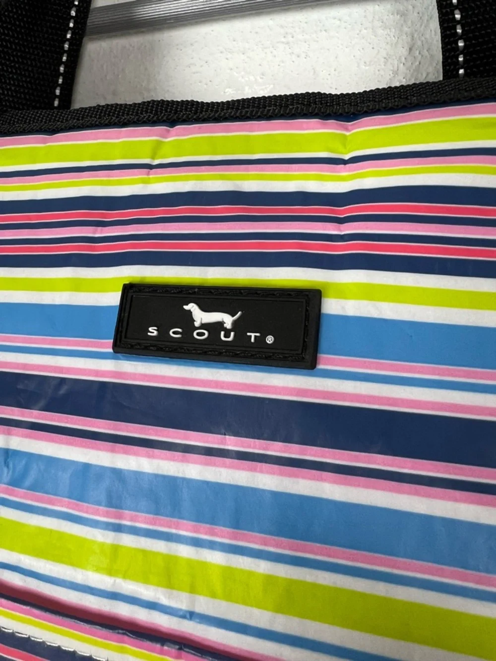 Scout Tote Bag‎ striped zipper closure Wipe Clean material beachbag Shopping